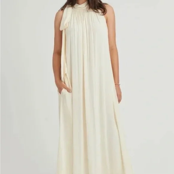 Something Navy | Dresses | Something Seafoam Tie Neck Maxi Dress Sleeveless High  Neck Beach Dress | Poshmark